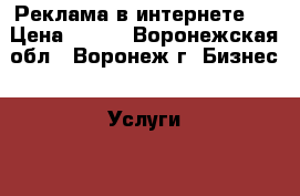 Реклама в интернете.  › Цена ­ 555 - Воронежская обл., Воронеж г. Бизнес » Услуги   